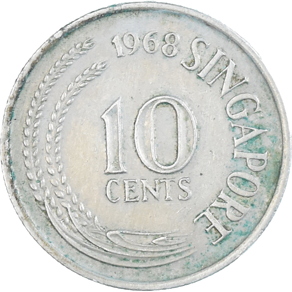 Moneda, Singapur, 10 Cents, 1968