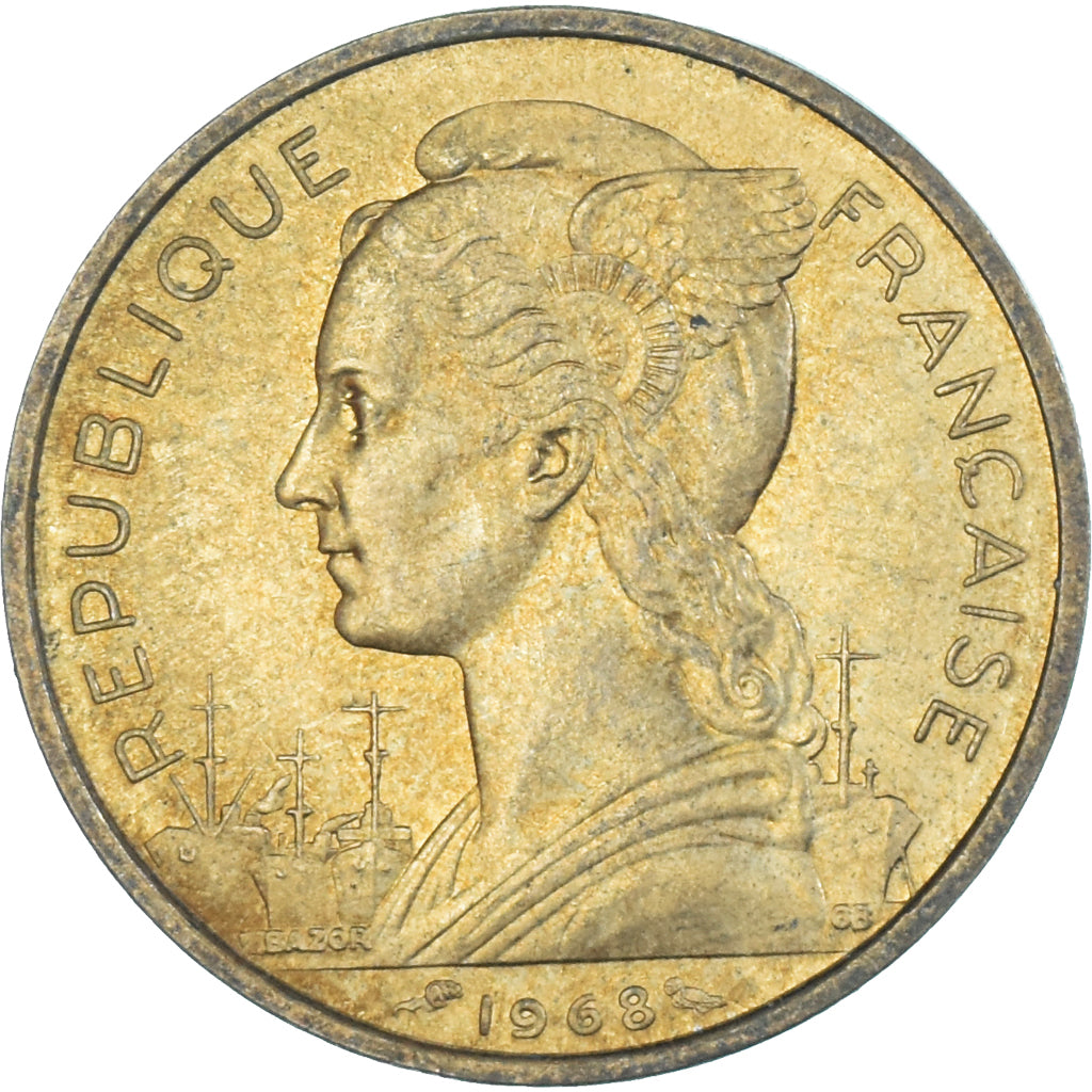 Munten, FRANSE  AFARS & ISSAS, 20 Francs, 1968