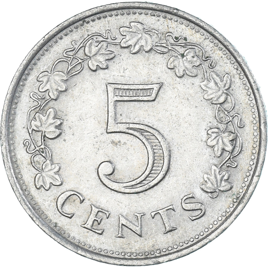 Coin, Malta, 5 Cents, 1977