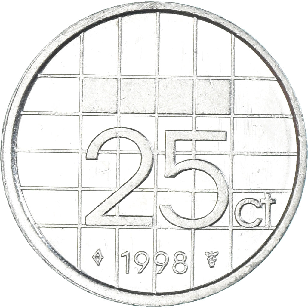 Coin, Netherlands, 25 Cents, 1998