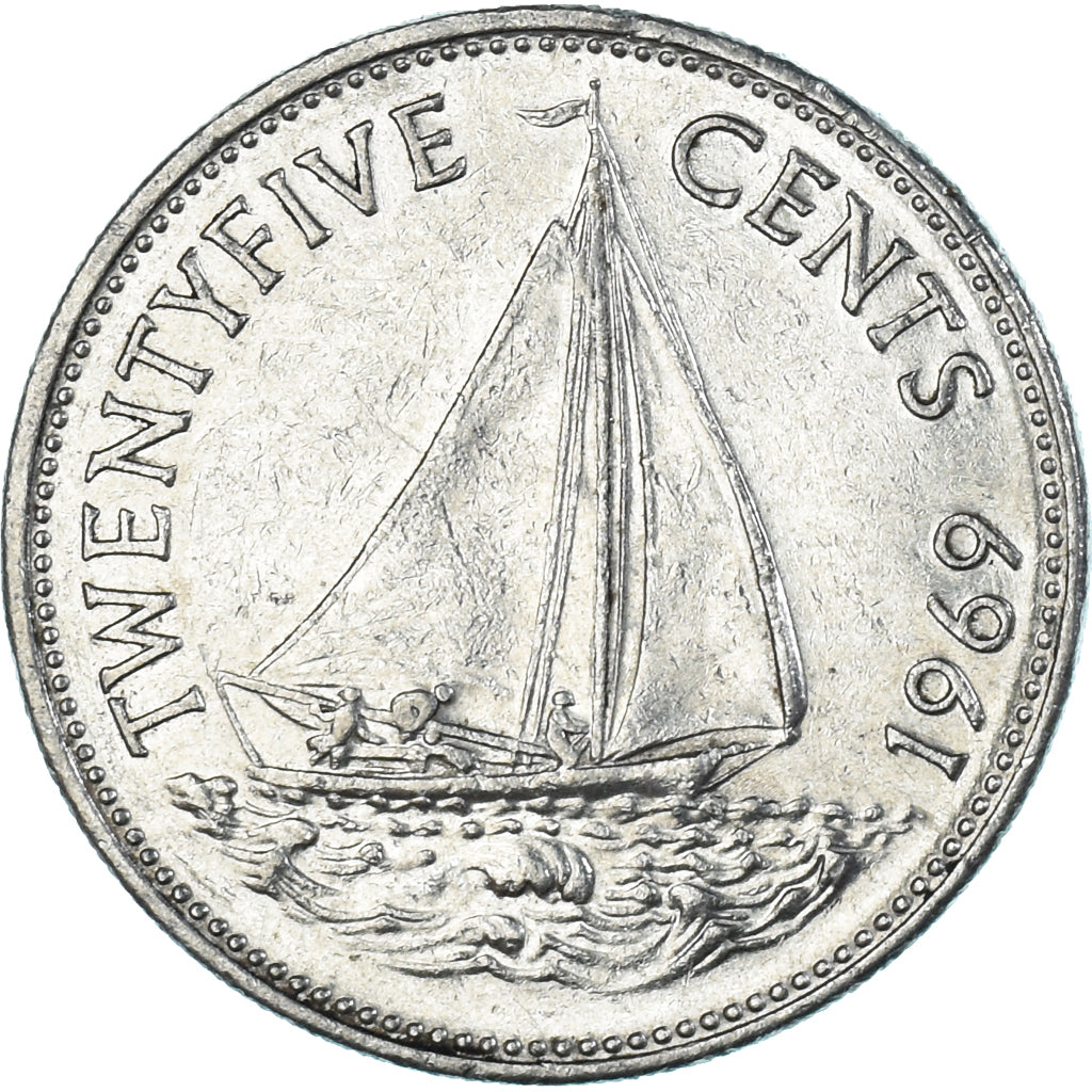 Moeda, Baamas, 25 Cents, 1969
