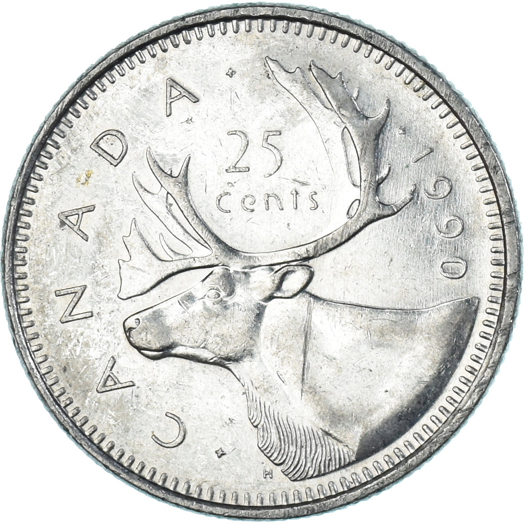 Moneta, Canada, 25 Cents, 1990