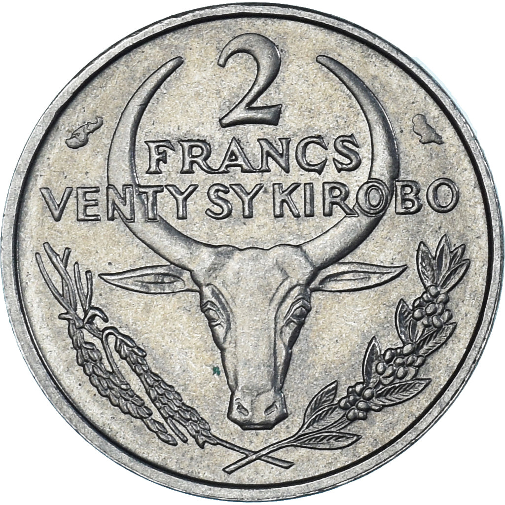 Münze, Madagascar, 2 Francs, 1965