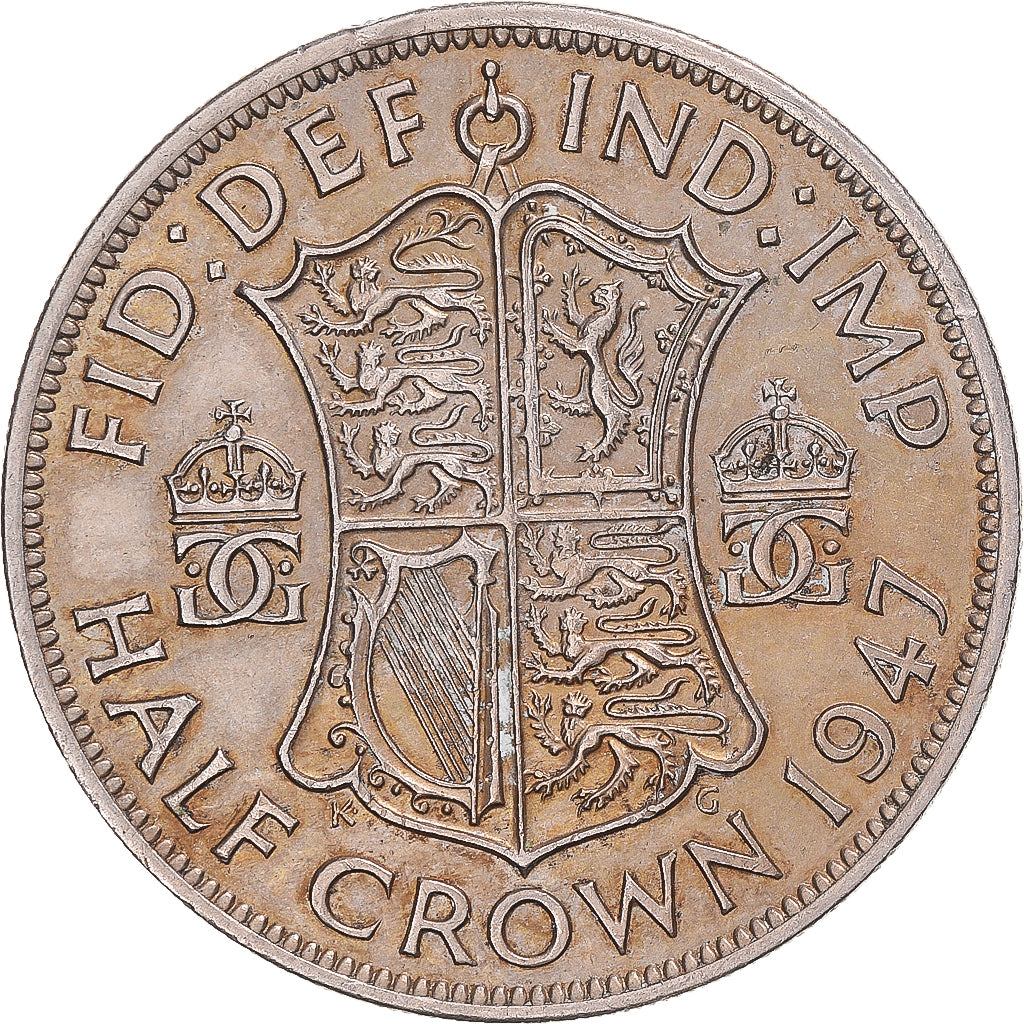 Münze, Großbritannien, 1/2 Crown, 1947