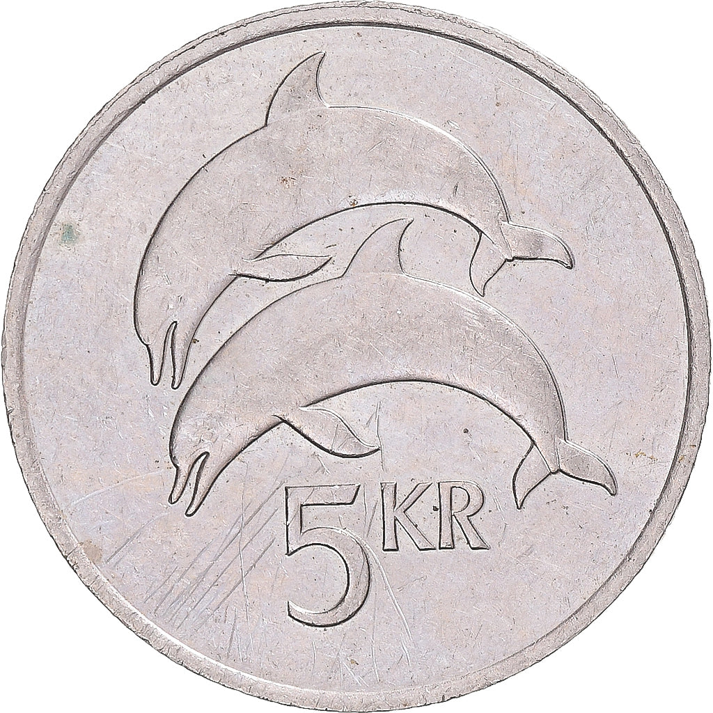 Moneda, Islandia, 5 Kronur, 1987