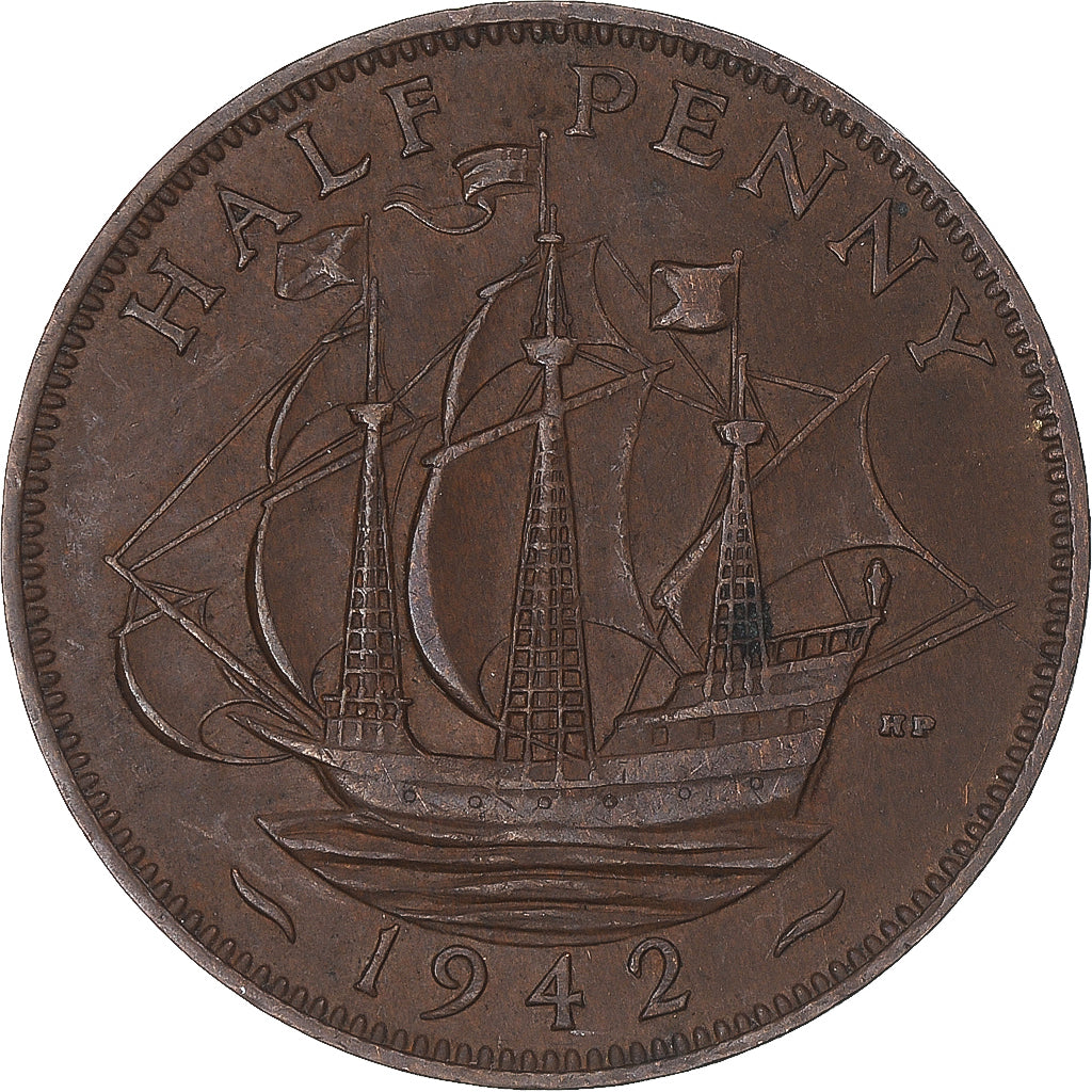 Münze, Großbritannien, 1/2 Penny, 1942