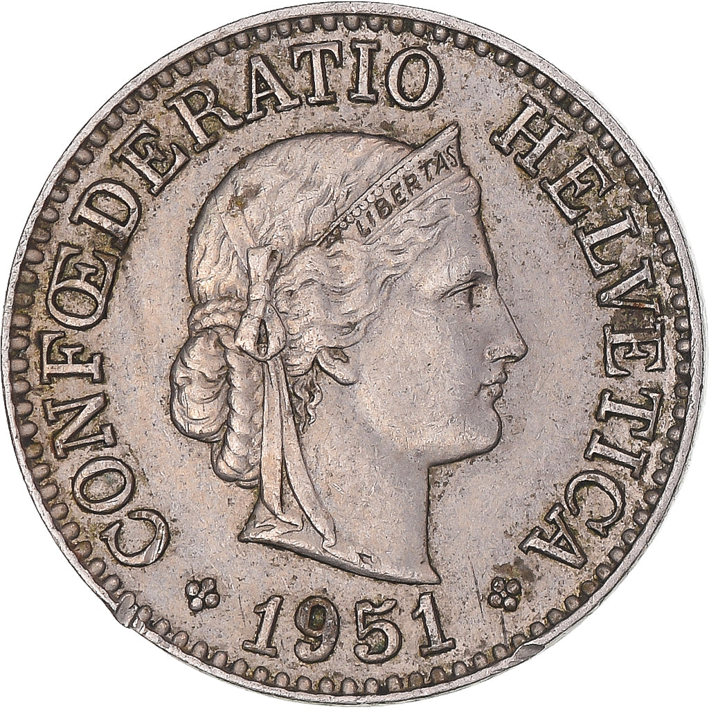 Münze, Schweiz, 10 Rappen, 1951