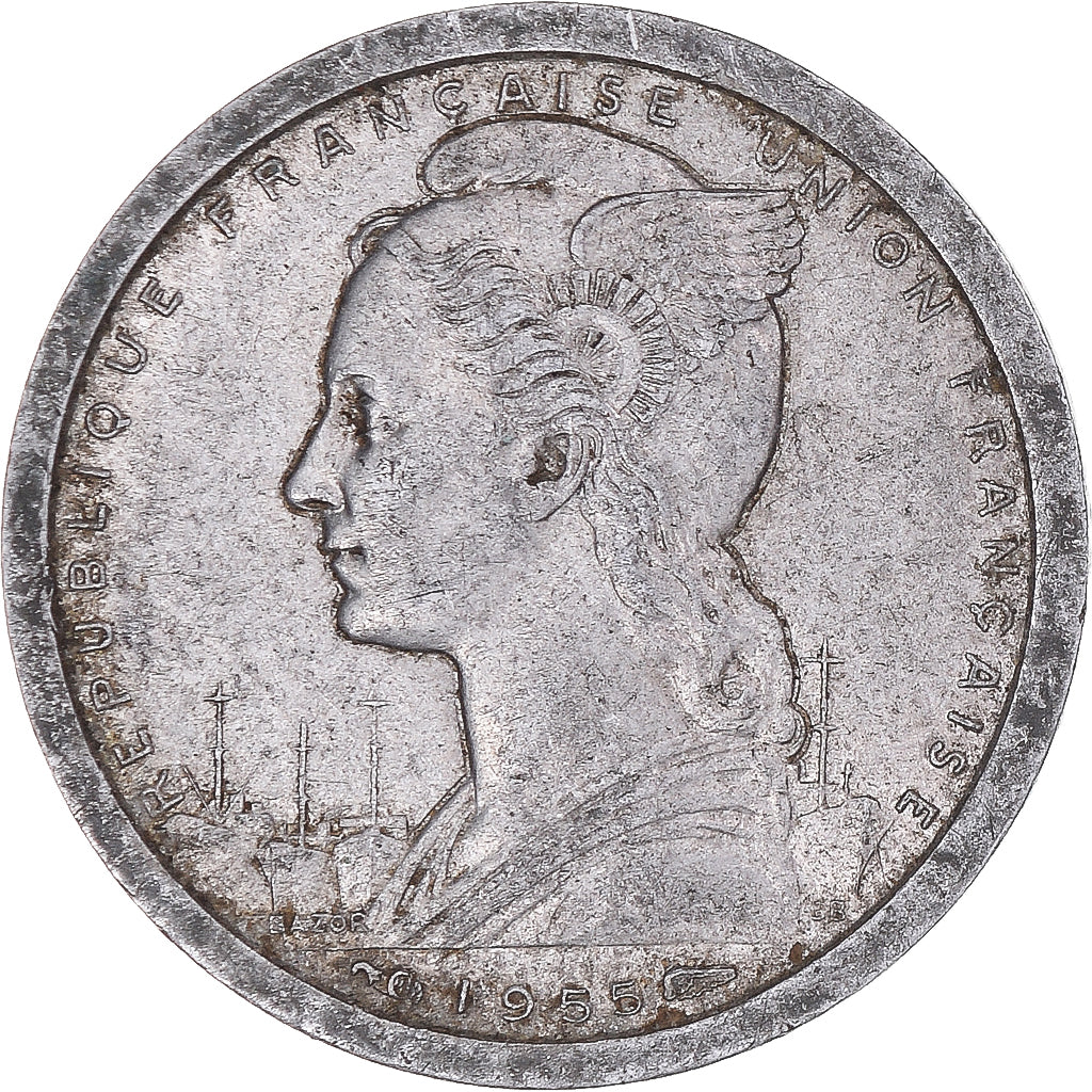 Monnaie, Afrique-Occidentale française, Franc, 1955