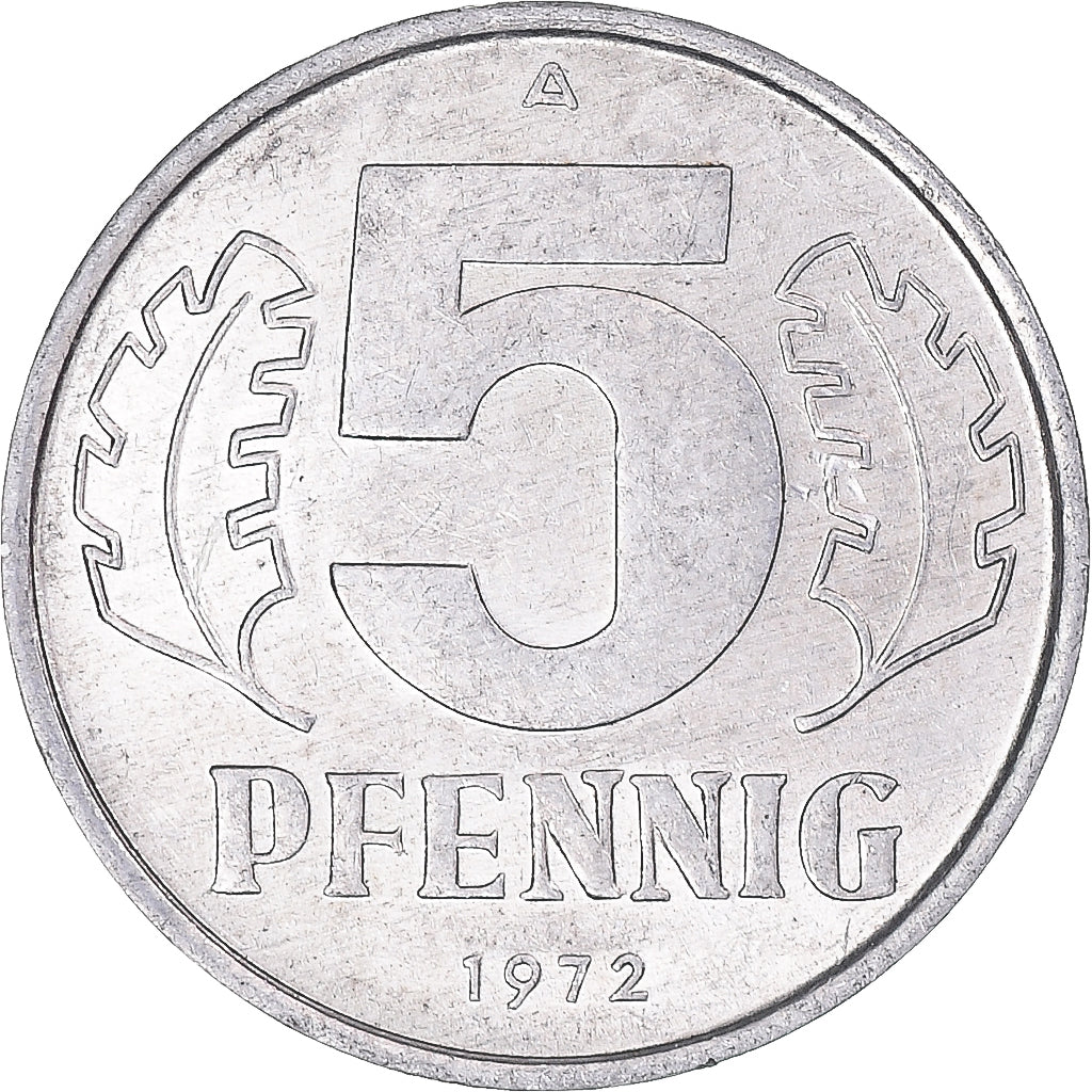 Moneda, REPÚBLICA DEMOCRÁTICA ALEMANA, 5 Pfennig, 1972