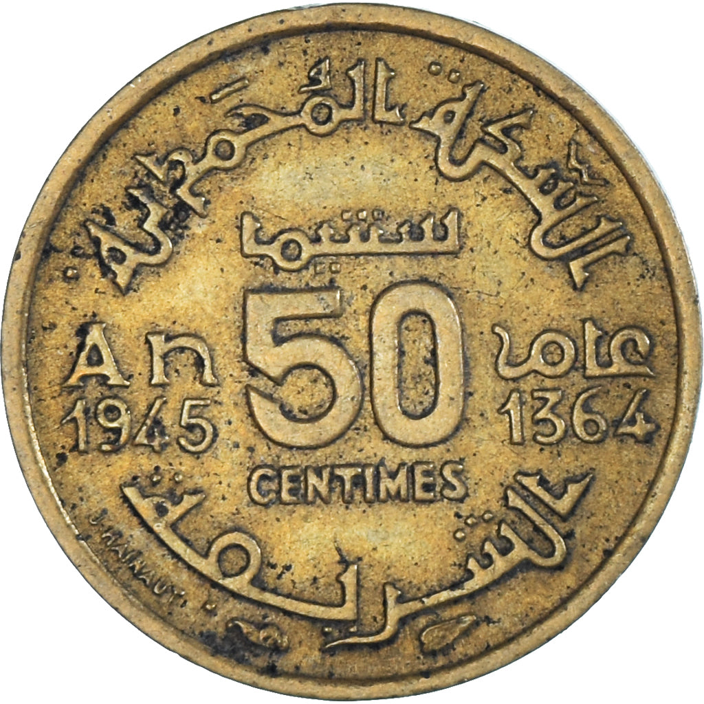 Münze, Marokko, 50 Centimes, 1945