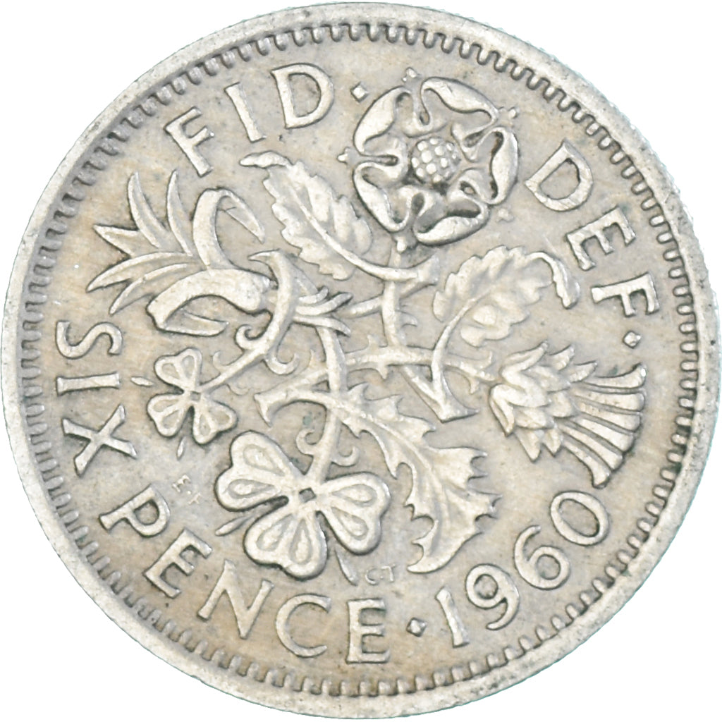 Monnaie, Grande-Bretagne, 6 Pence, 1960