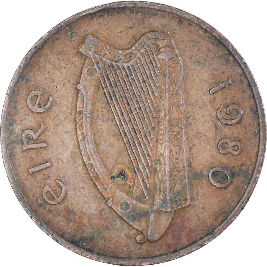 Moneta, Irlanda, 2 Pence, 1980