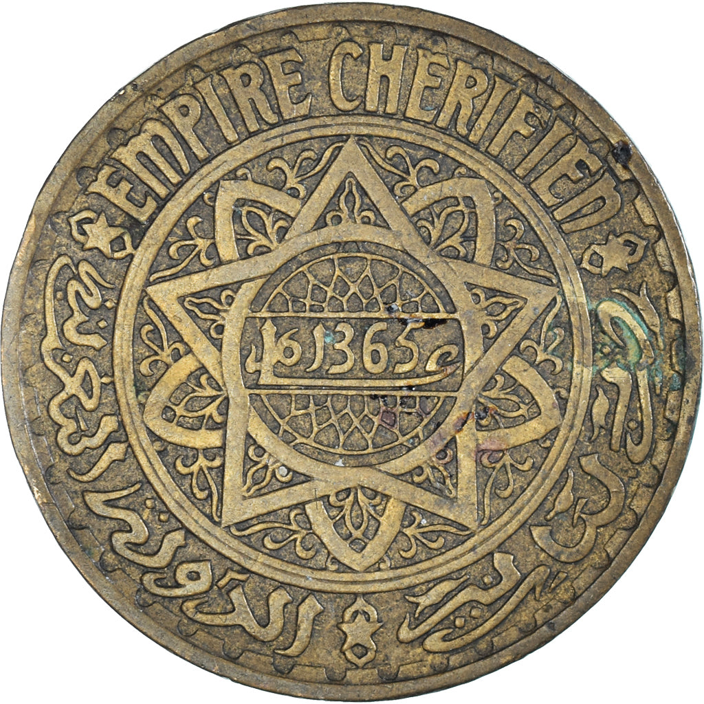 Moeda, Marrocos, 5 Francs, 1365