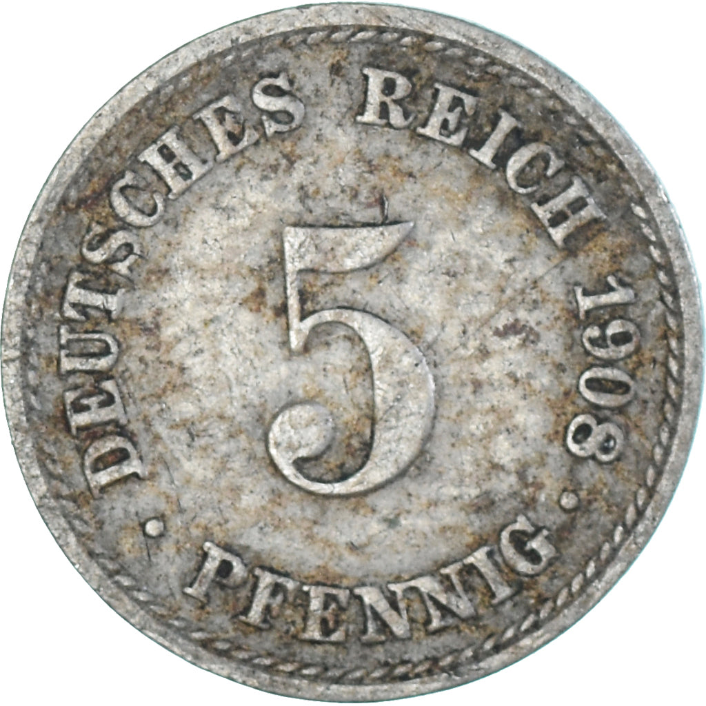 Coin, Germany, 5 Pfennig, 1908
