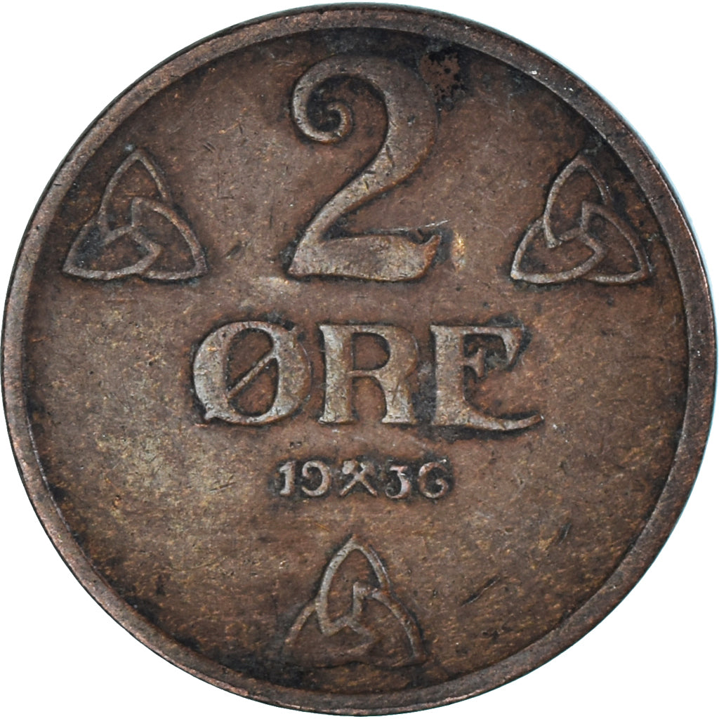 Moeda, Noruega, 2 Öre, 1936