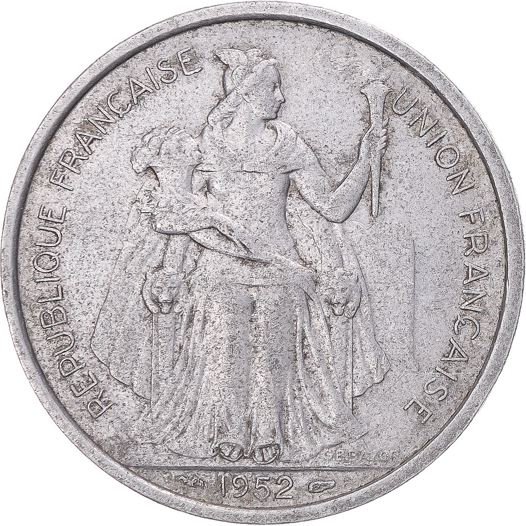 Munten, Oceania, 5 Francs, 1952