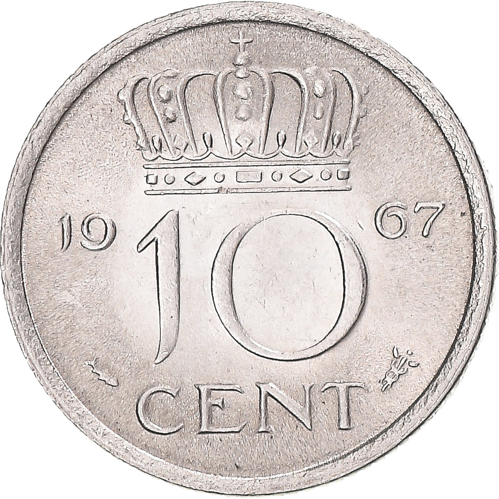 Moeda, Países Baixos, 10 Cents, 1967
