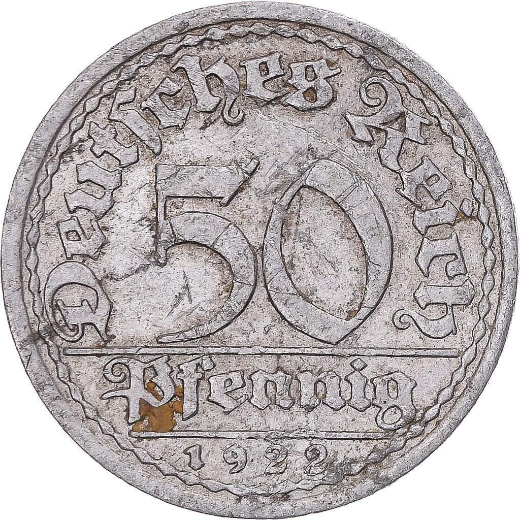 Coin, Germany, 50 Pfennig, 1922
