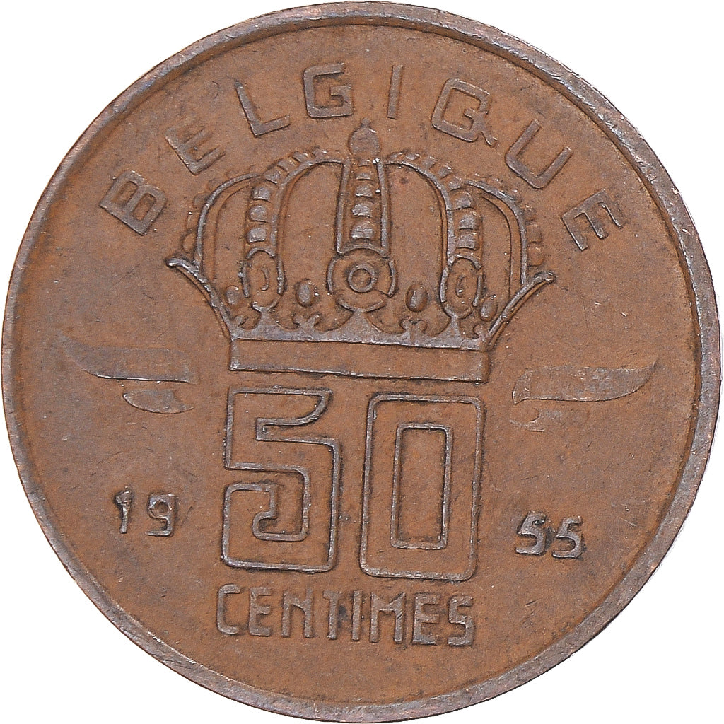 Munten, België, 50 Centimes, 1955