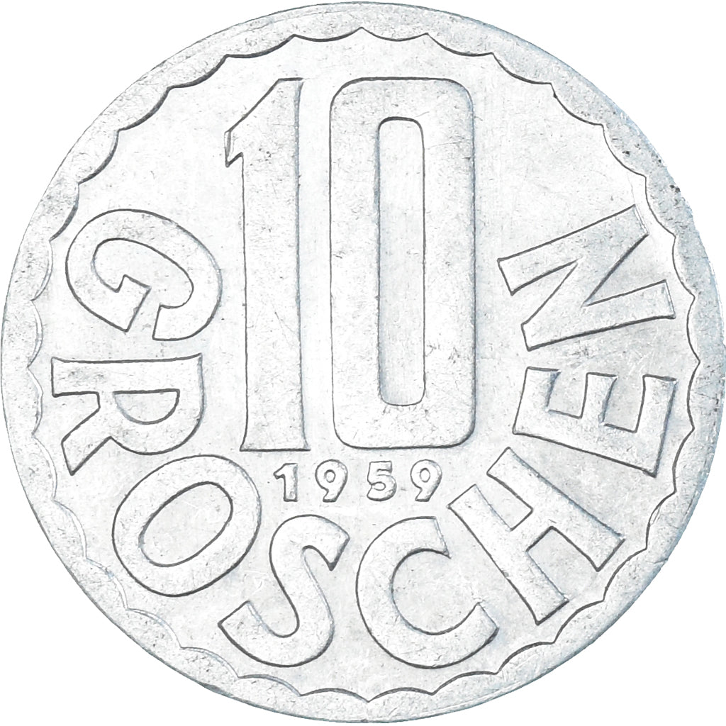 Moeda, Áustria, 10 Groschen, 1959