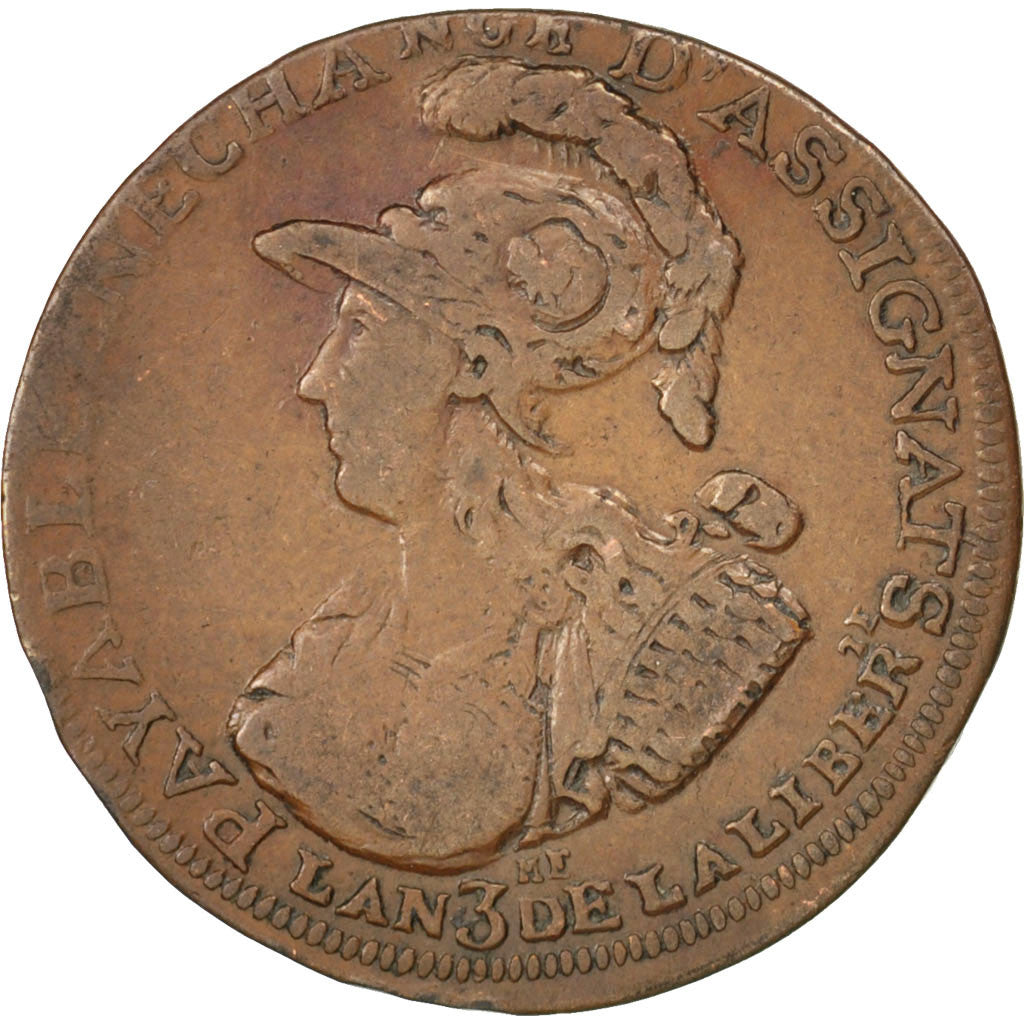 Francia, 2 Sols 6 Deniers, 1791, MB+, Rame, KM:Tn37