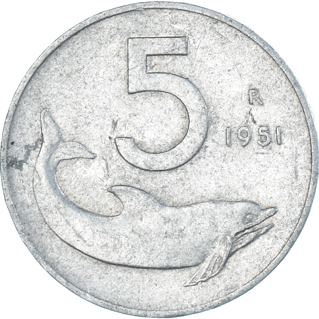 Moneta, Włochy, 5 Lire, 1951