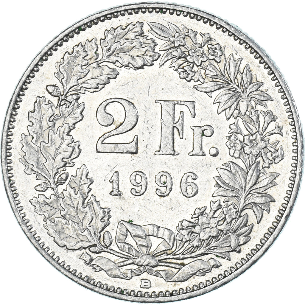 Monnaie, Suisse, 2 Francs, 1996