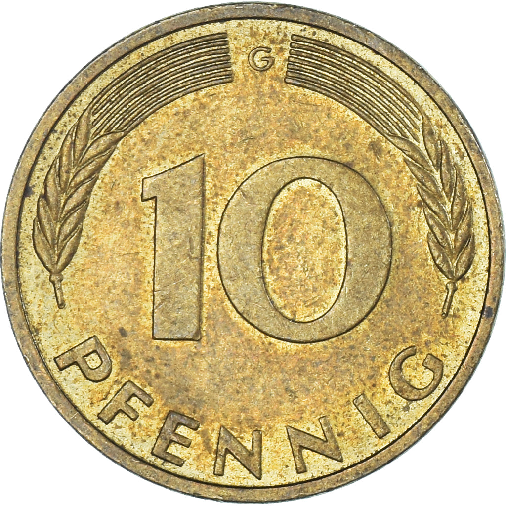 Moeda, Alemanha, 10 Pfennig, 1995