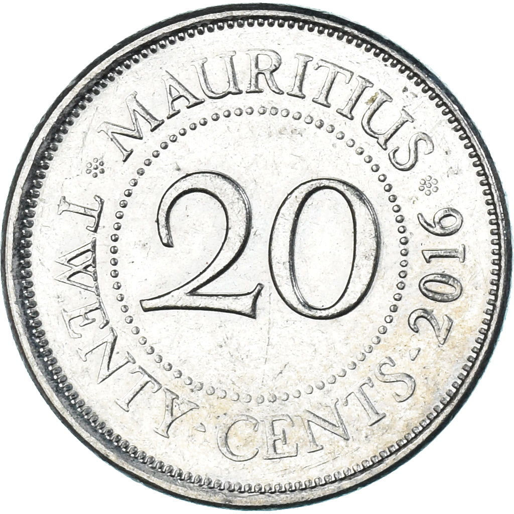 Coin, Mauritius, 20 Cents, 2016