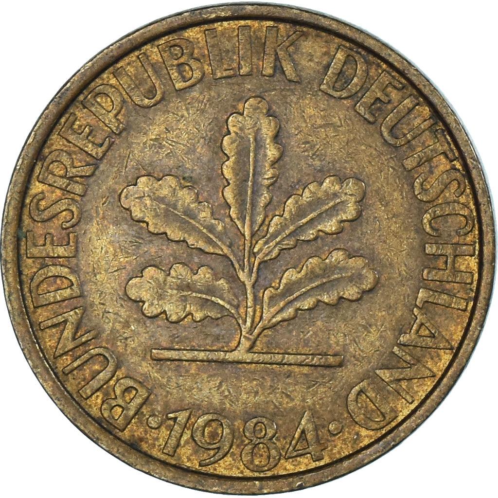 Moeda, Alemanha, 10 Pfennig, 1984