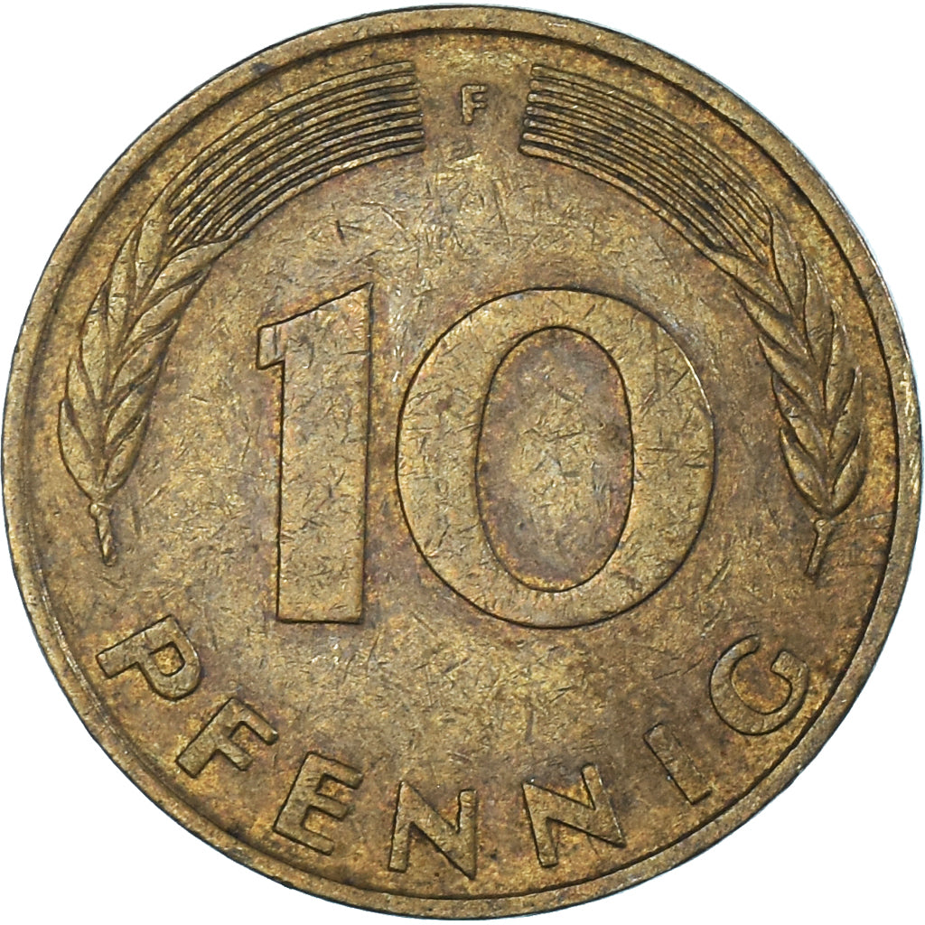 Moeda, Alemanha, 10 Pfennig, 1984
