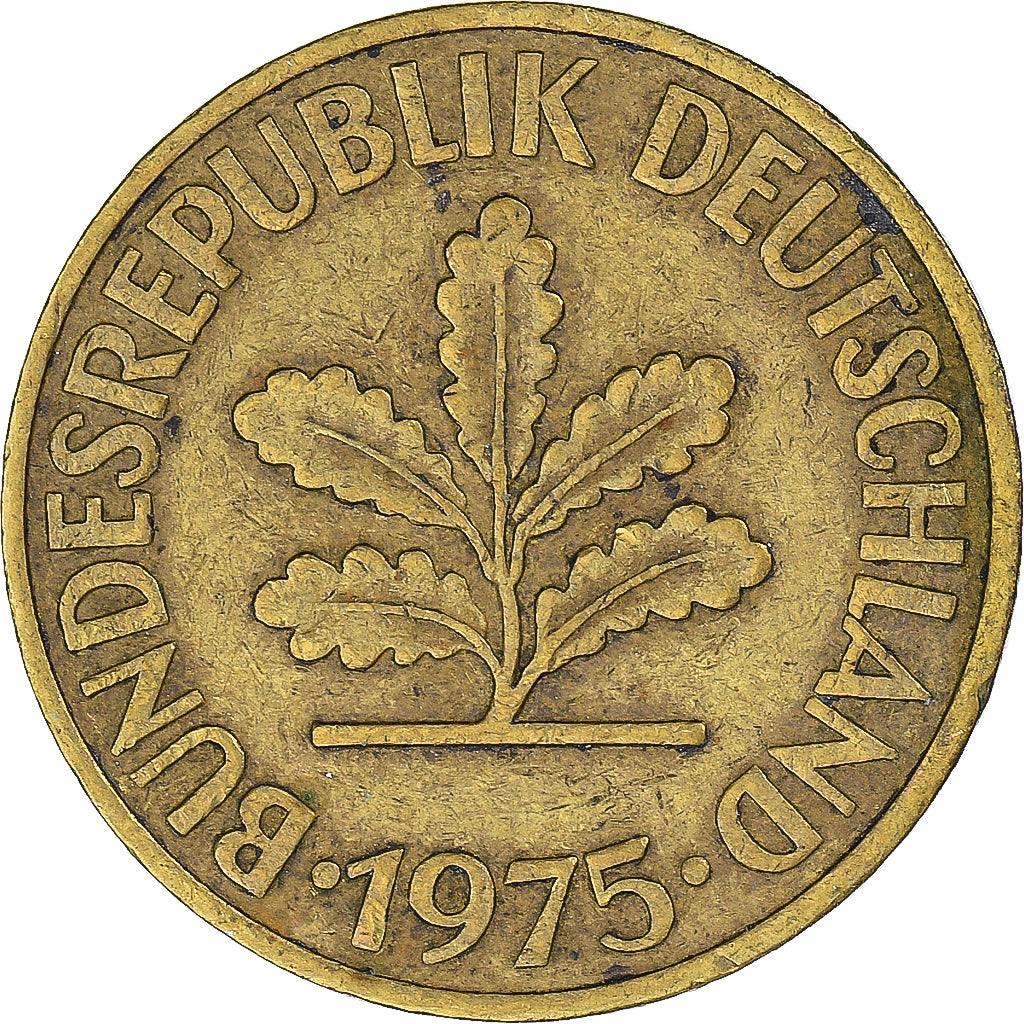 Moeda, Alemanha, 10 Pfennig, 1975
