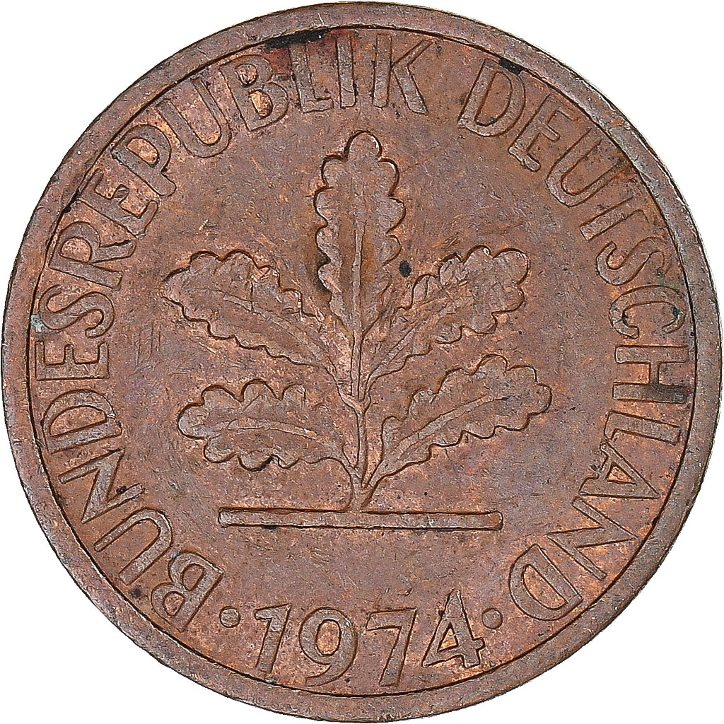 Moneta, Niemcy, Pfennig, 1974
