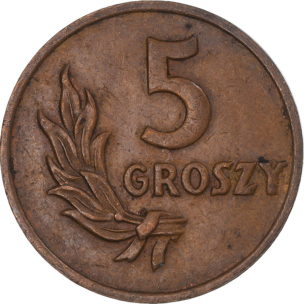 Moneta, Polonia, 5 Groszy, 1949