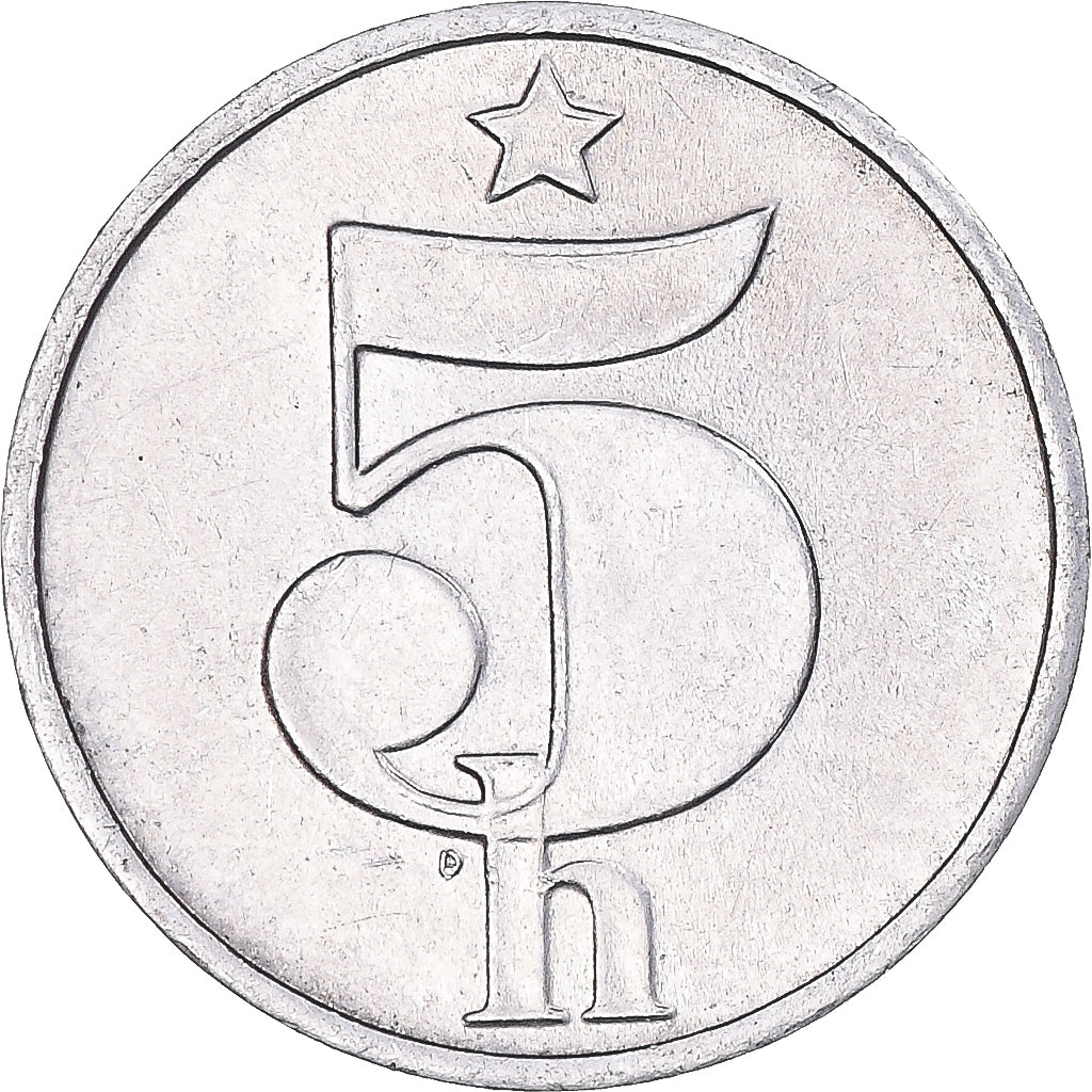 Moeda, Checoslováquia, 5 Haleru, 1990