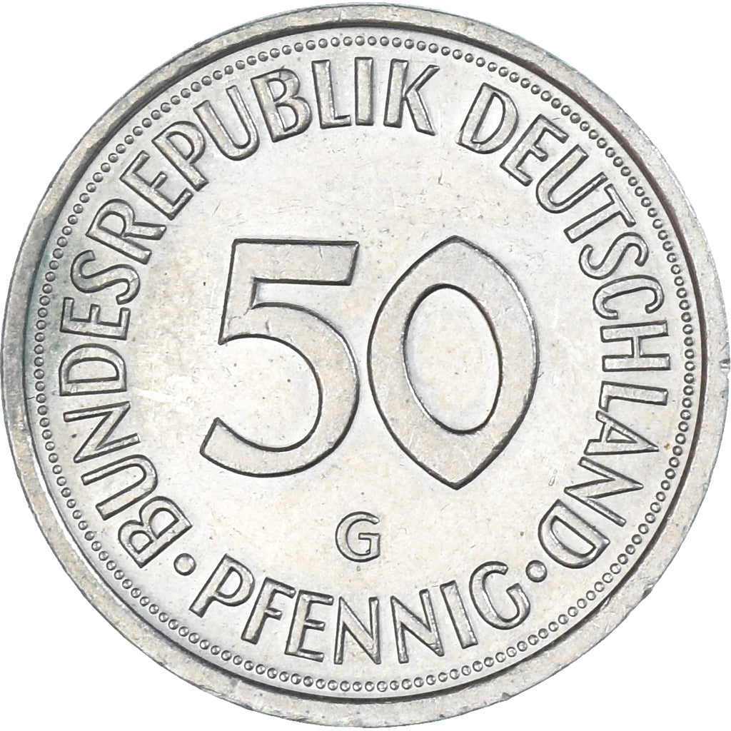 Moeda, Alemanha, 50 Pfennig, 1984