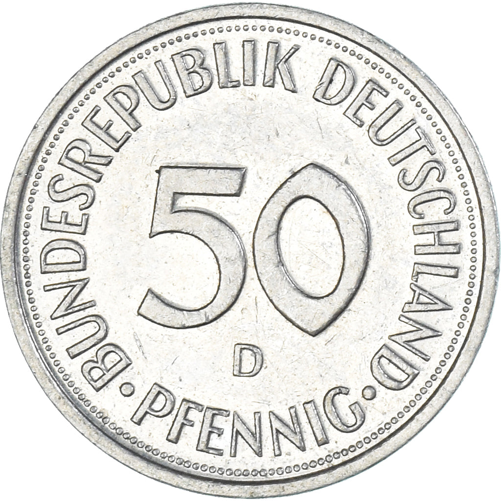 Moeda, Alemanha, 50 Pfennig, 1985