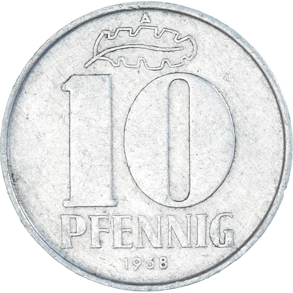 Moeda, Alemanha, 10 Pfennig, 1968