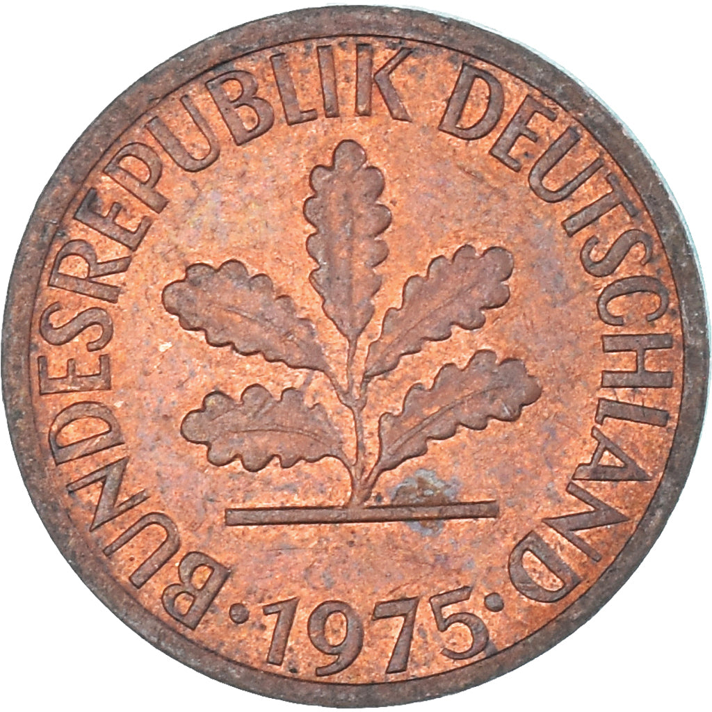 Monnaie, Allemagne, Pfennig, 1975