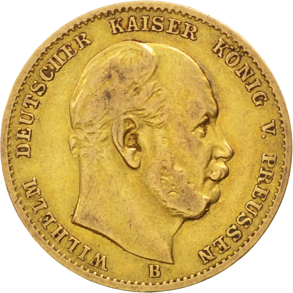 German States, 10 Mark, 1873, KM #502, EF(40-45), Gold, 3.93
