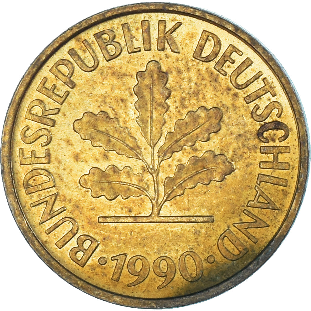 Moeda, Alemanha, 5 Pfennig, 1990