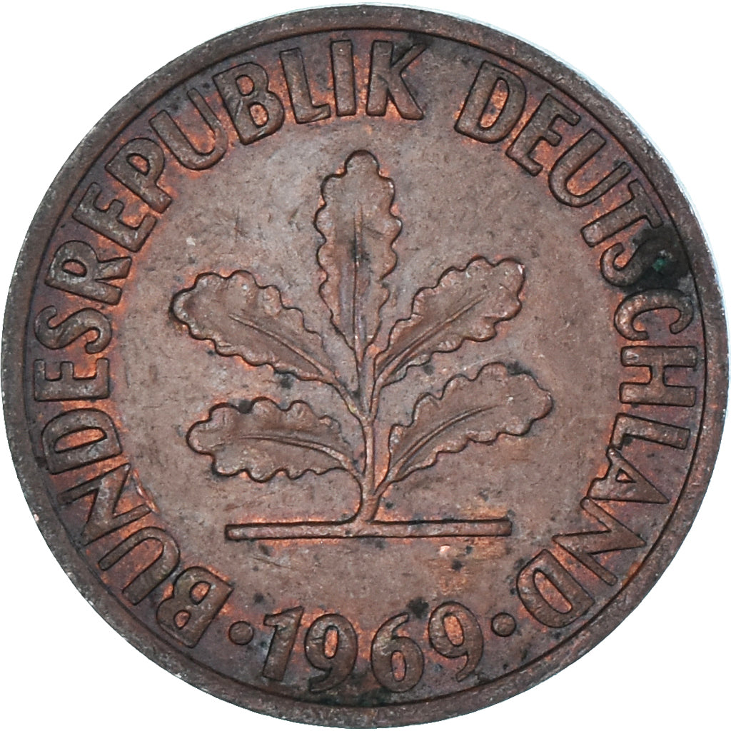 Moeda, Alemanha, 2 Pfennig, 1969