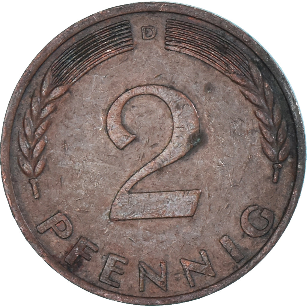 Moeda, Alemanha, 2 Pfennig, 1969