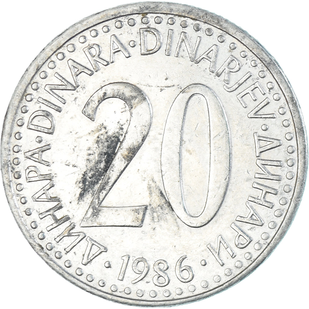 Coin, Yugoslavia, 20 Dinara, 1986
