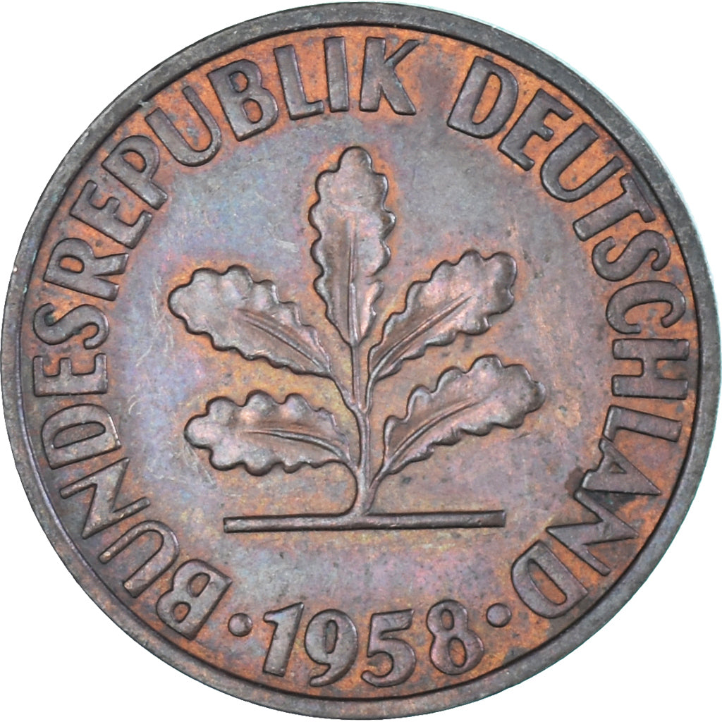 Coin, Germany, 2 Pfennig, 1958