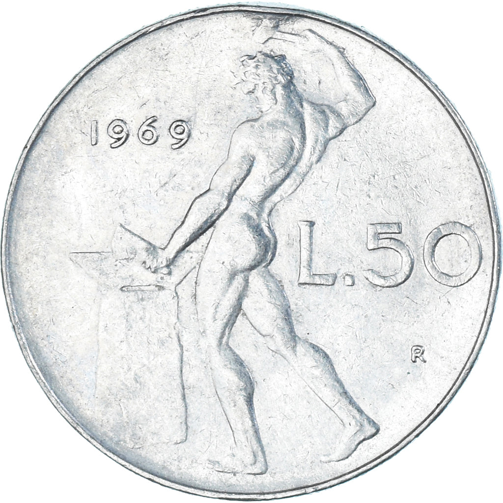Moneda, Italia, 50 Lire, 1969
