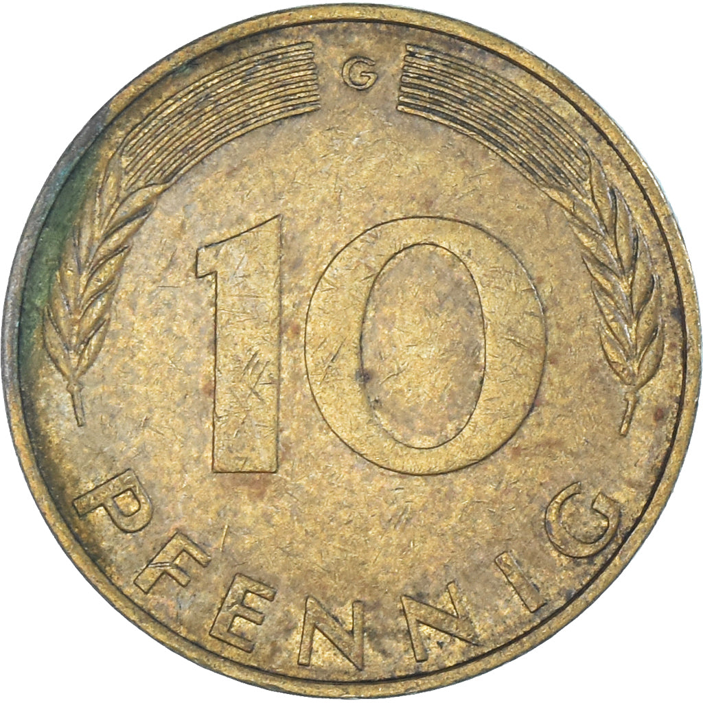 Moeda, Alemanha, 10 Pfennig, 1973
