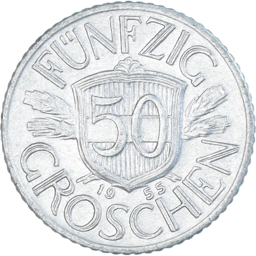 Moeda, Áustria, 50 Groschen, 1955