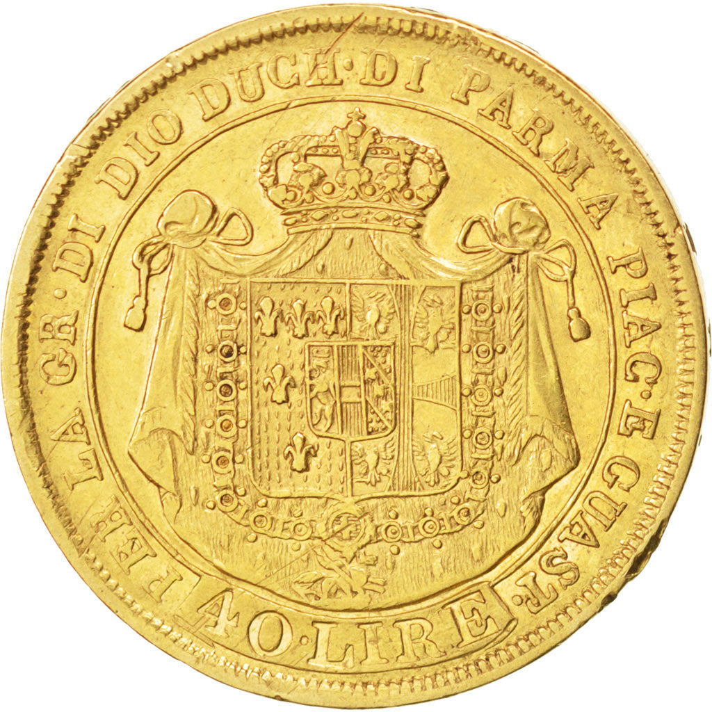 ITALIAN STATES, 40 Lire, 1815, Parma, KM #32, VF(30-35), Gold, 12.84