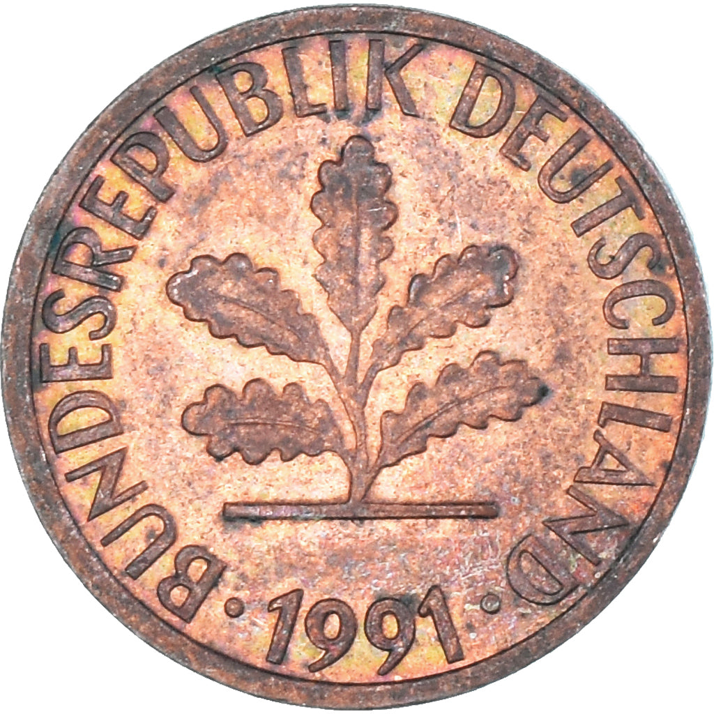 Coin, Germany, Pfennig, 1991